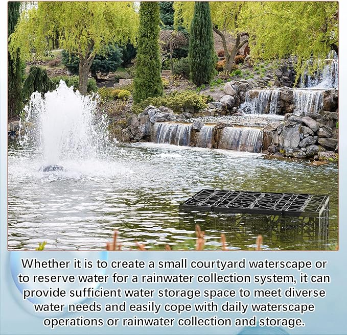 CroBlissful 1 Pack 45.7 Gallon Water Bricks Blocks Water Storage Module Block Matrix Block System for Pondless Waterfalls Disappearing Waterfalls or Fountain Features Garden