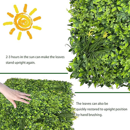 ODTORY Artificial Plant Wall Roll: 40X120 in (33.5 sqft) UV-Anti Ivy Privacy Fence Screen Faux Greenery Panels Backdrop Boxwood Ivy Vine Leaf Hedge Fence for Indoor Outdoor Green Decor