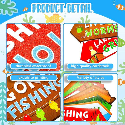 Jetec 20 Pieces Fishing Party Directional Signs The Big One Welcome Signs Backyard Door Cutouts Summer Birthday Baby Shower Party Favor Ideas Decoration Supplies