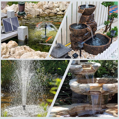NFESOLAR Pond Filter Fountain with 70W Solar Panel, 660 GPH Water Pump, 10 FT Extension Cord, Solar Fountain Pump with Pond Filter Box Outdoor for Koi Ponds Water Feature Waterfall Pool