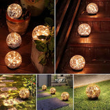 MLKNK Solar Globe Lights Outdoor Waterproof-Solar Balls-Solar Garden Lights-Orbs for Outside 6 Pack Cracked Glass Ball for Lawn Patio Yard Backyard Decorations