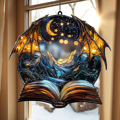 Custom Night Scene Acrylic Suncatcher, Personalized Window Hanging Gift for Holidays and Home
