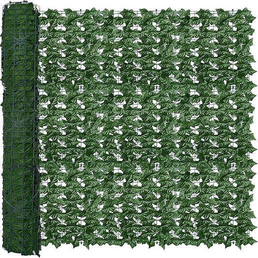 ODTORY Artificial Fence Privacy Screen: 5FT x 20FT UV-Anti Faux Greenery Backdrop Ivy Chain Link Shades Panels for Patio, Balcony, Garden,Deck,Backyard Indoor Outdoor Green Wall Decor