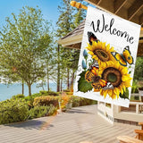 Summer Sunflower Butterfly Garden Flag 28x40 inch Double Sided Welcome Large House Flag, Outdoor Yard Flag for Porch Farmhouse Summer Decor