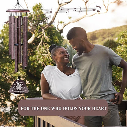 Kubbut Gifts for Him Her, Valentines Day Anniversary Christmas Chimes Gifts for Men/Women, Wedding Gift 32" Wind Chimes Decor for Couple, I Love You Romantic Gift for Him