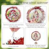 Metal Wind Spinners Outdoor - 3D Stainless Steel Funny Farm Hanging Decor 12 Inch Kinetic Spinning Wind Spinner for Garden Patio Porch Indoor Home Birthday Gifts for Women Mom Grandma Wife
