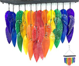 Bellaa Handmade Wind Chimes Outdoor, Capiz Seashell Glass, Gental Musical Windchime Outside Garden Decoration, Beach, Gifts for Mom 24506