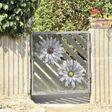 Galvanized Farmhouse Metal Flowers Wall Decor Inspirational,Wall Decor Hanging for Indoor Outdoor Home Bedroom Living Room Office Porch Patio Garden Fence 13Inch,Handmade Gift, Set of 2