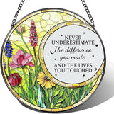 Thank You Gifts, Stained Glass Suncatcher Ornament, Window Hanging, Going Away/Goodbye, Appreciation, Retirement Gifts for Women, Men, Coworker, Boss, Friend | Retirement Party Decorations - Style A