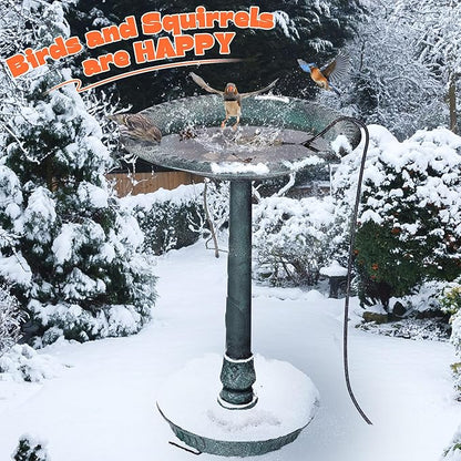 2 Pack Upgrade Bird Bath Heater for Outdoors in Winter, Pond Deicer 60 Watts Birdbath Deicer Water Heater Thermostatically Controlled with Auto Shut off Function for Patio Lawn (Army Green,Black)