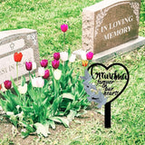 HPMAISON 11 inch Metal Grandma Memorial Stake Grave Decorations for Cemetery Gravesite Sympathy Markers Waterproof Memorial Gifts for Loss of Grandmother Tombstones Plaque Outdoors Lawn Yard Decor