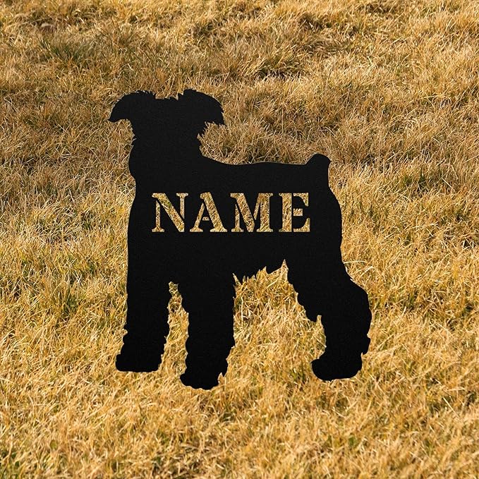 Miniature Schnauzer Garden Statue Stake Custom Miniature Schnauzer Outdoor Yard Art Decor Memorial Remembrance Sculpture for Yard Garden Porch Lawn Grassland Park Farm Flowerpot Decor.