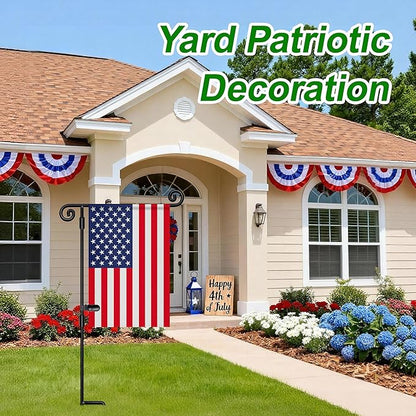 HOOSUN Garden Flag Stand,Sturdy Garden Flag Holder Pole for Outside House,Yard Flags Holder with one Tiger Clip,Yard Banner Pole for Holiday Flags Decorations Outdoor Lawn (2 Pack）