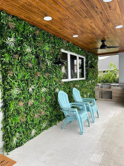 NatraHedge 20''X40'' Artificial Rainforest Living Wall Grass Wall Decor, 5Pcs (28SqFt) Hedge Leaf Grass Panels for Indoor, Outdoor, Garden and Balcony Privacy Fence Screen