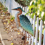 TERESA'S Collections Blue Heron Garden Decor for Outside Solar Lights, 39" Glass Lawn Ornaments with Outdoor Lights Decorative Stake, Yard Art Decorations Outdoor for Patio Gifts for Mom Grandma