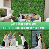 Grooy 20"x20" Artificial Hedge Grass Wall, 8PCS Boxwood Panels, Greenery Backdrop Panles, UV Protected Privacy Fence Screen, Green Wall Decor for Outdoor Indoor Wedding Décor