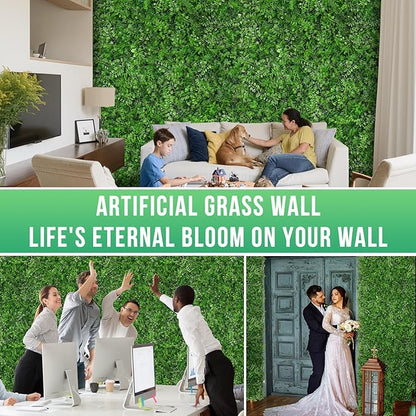 Grooy 20"x20" Artificial Hedge Grass Wall, 6PCS Boxwood Panels, Greenery Backdrop Panles, UV Protected Privacy Fence Screen, Green Wall Decor for Outdoor Indoor Wedding Décor