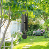 Wind Chimes for Outside with Classic Sound, Coolest Aluminium Metal Windchimes Outdoors with Pine Wood Striker, Unique Gift for Mom, Garden Decoration(32" Black Thick)