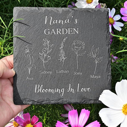 Personalized Garden Stone - Birth Flower Gifts for Mom, Nanagramma, Mothers Day Present