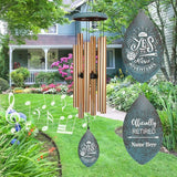 ASTARIN Personalized Happy Retirement Wind Chimes, Tree of Life Retirement Wind Chimes Gifts for Women/Men Teacher Coworker 2025, Going Away Farewell Gifts, Deep Tone Larde Wind Chime(Produced in USA)