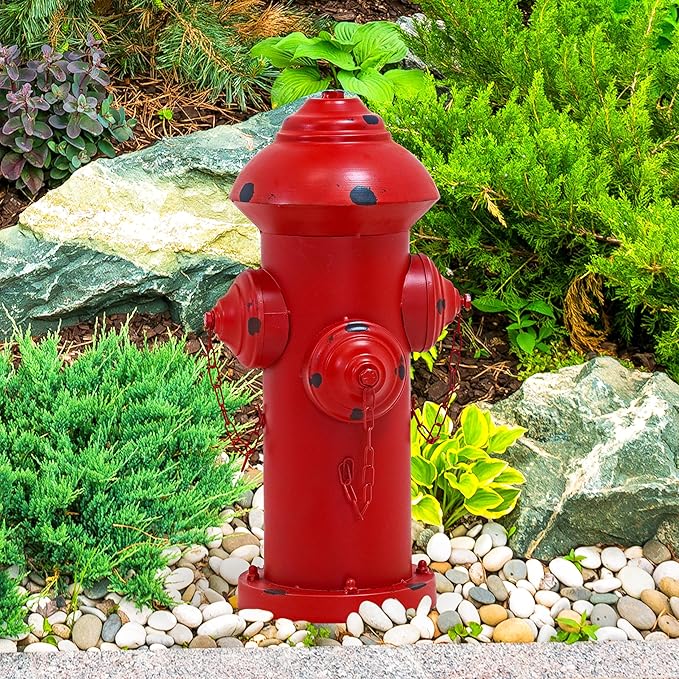 Sunnydaze Fire Hydrant for Dogs to Pee On - Dog Fire Hydrant Pee Post for Potty Training - Red Powder-Coated Paint Finish - 21" H