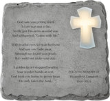 Let's Make Memories Personalized Memorial Garden Stone - Engraved Sympathy Garden Marker - Condolences - Solar Cross