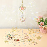 Knitgrip 6 Set 508 Pcs DIY Crystal Suncatcher Making Kits Craft with Rainbow Pendants Chains Gemstone Sun Catcher Hanging Colorful Crystal Prisms Windows Decor Wind Chimes with Chain Pendant Decor