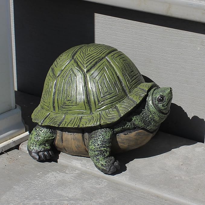 Gift Essentials Stocky Turtle Garden and Patio Decor and Key Hider - Holds 2 Hidden Keys Outside, Secret Hidden Door Underneath