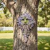 7.9" Real Tree Face Hugger Statue, Garden Whimsical Resin Statues with Foliage Features, Outdoor Fairy Elve Accent Yard Art, Halloween Trees Decorations Outdoor Wall Mounted Statue