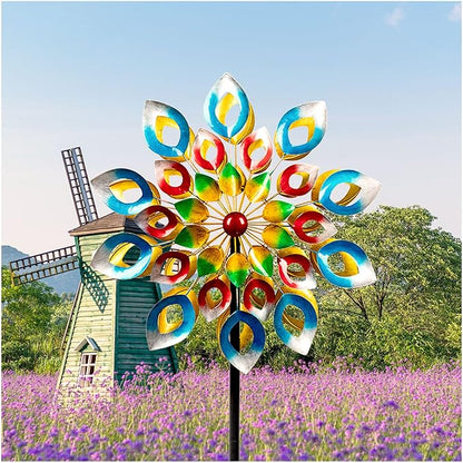 Pure Echo Metal Wind Spinner, 84 inch Large Outdoor Wind Spinners for Yard and Garden, Colorful Decor, Gift for Family Friends