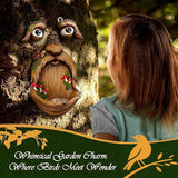 Playful Tree Faces Decor Outdoor (9.9" Tall), Whimsical Tree Decorations Outdoor for Gardens & Yards, Adding Personality to Nature for Your Lawn & Garden Ornaments