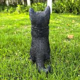Playful Cat Statue Kitten Sculpture for Garden,Black & White Cat Figurine Decorative for Patio,Cute Outdoor Fairy Flower Bed Lawn Yard Ornament
