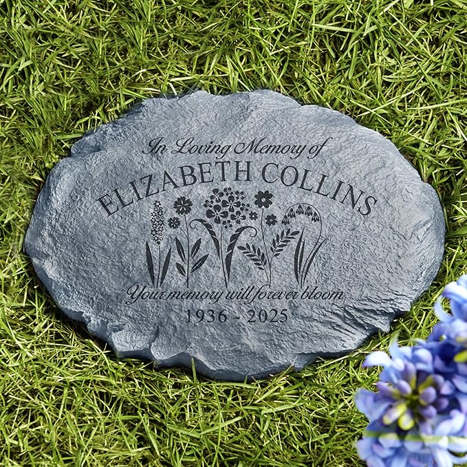 Let's Make Memories Personalized in Memory Sympathy Garden Stone - Memorial Marker – Condolences