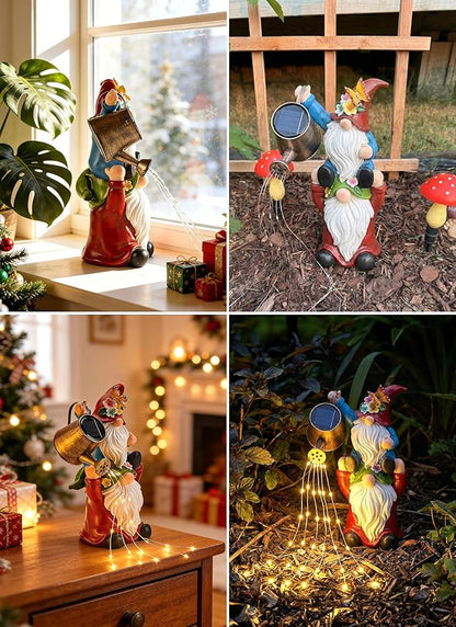 Brightown-Solar-Gnome-Garden-Decor-Statue with 36 LED Lights, Hand-Painted Resin, IP65 Waterproof Outdoor Decor for Patio, Lawn & Yard Decorations, Unique Mothers Day Gifts for Mom