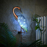 TERESA'S COLLECTIONS Blue Heron Outdoor Solar Lights for Garde Decor, Metal Yard Decorations Outdoor Decorative Garden Stake for Outside, Yard Art Pathway Lights for Patio Decor 39.3",Gifts for Mom