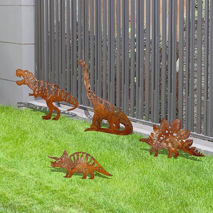 Decorative Dinosaur Garden Statues, Dinosaur Garden Stakes, Yard Lawn Decor – Ideal Outdoor Clearance Gift for Dinosaur Lovers, noxozoqm240510