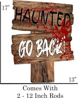Large Beware Danger Haunted Keep Out Halloween Yard Sign Home Outdoor Lawn Decoration With Stakes Scary Spooky Decor 17x13 Inches (Haunted)