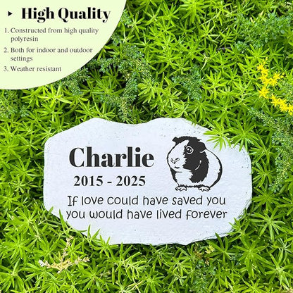 Personalized Pet Memorial Stone - Guinea Pig Headstone - Guinea Pig Tombstone - Garden Stepping Stone Customized - Loss Gift for Hamster - Garden Cemetery Decorations
