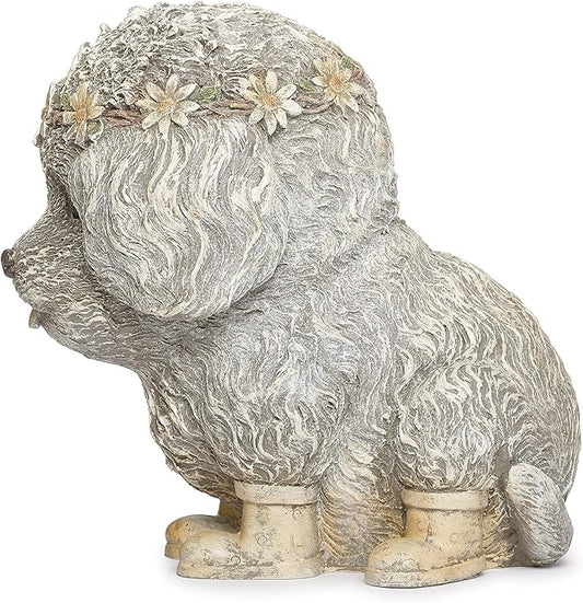Roman Garden - Dog in Rain Boots Statue, 9H, Pudgy Pals Collection, Resin and Dolomite, Decorative, Garden Gift, Home Outdoor Decor, Durable, Long Lasting