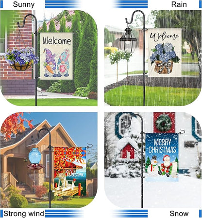 Ottsuls Garden Flag Stand, 2 Pack Heavy Duty Flag Pole Holder with Shepherd Hook for Yard Decoration, 45 INCH Sturdy Yard Flag Post Stake Outdoor Garden Flag Holder for 14''x20'' Flags (Without Flag)