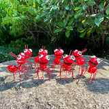 Cruis Cuka Metal Yard Art Garden Decor for Outside Cute Ants Yard Decorations Outdoor Lawn Ornaments Backyard Gifts for Mom - Set of 8（All Red）