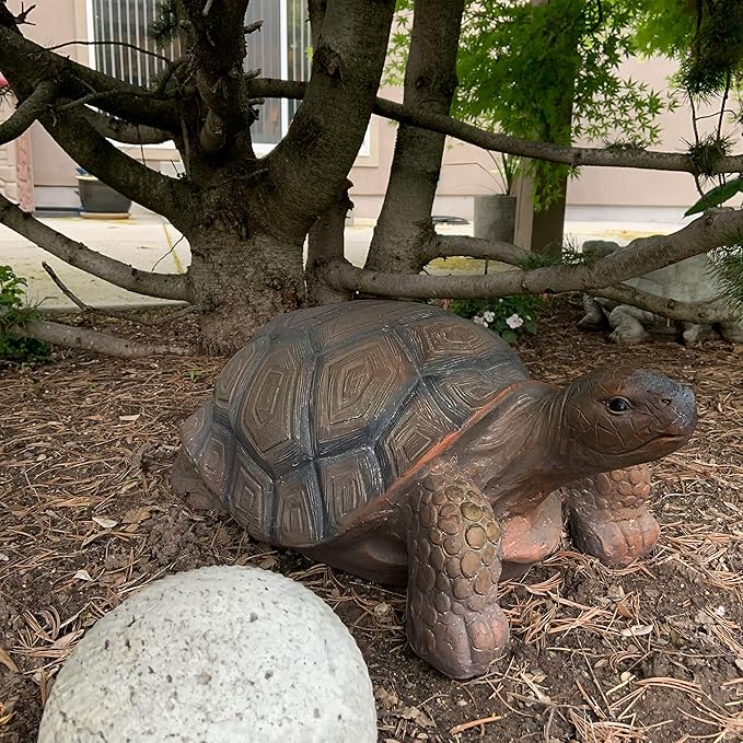 Sunnydaze Tanya the Garden Turtle Statue - Turtle Garden Decor for Yard, Lawn, Patio Décor – 20" x 12" Durable Poly-Concrete - Gift Idea