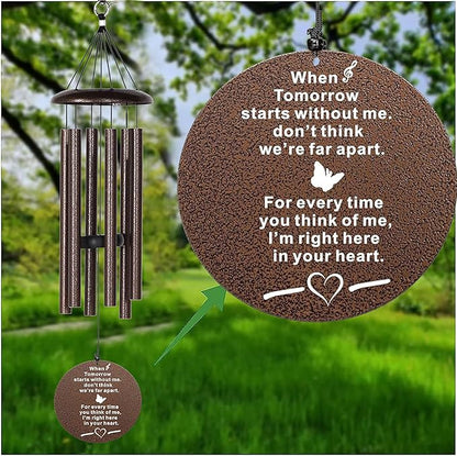 The Wind Chime CO Memorial Wind Chimes, 32" Inch Sympathy Wind Chimes Gift for The Loss of A Loved one, Home Decor Outdoor Garden, Soothing Melodic Tones (Copper)