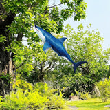 Flutesan Dark Blue 49 Inch Shark Wind Sock Heavy Duty Fish Windsock Outdoor Decor Fish Flag Hanging Decor for Outside Garden Boat Gone Fishing Party Beach Party Decoration