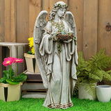 Joseph's Studio by Roman 24-Inch Angel Holding Bird's Nest Statue – Outdoor Garden Decor, Religious Angel Figurine for Yard, Memorial, or Cemetery