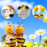 Smadeer Bee Statue for Garden Decorations Honey Bee Figurine for Outdoor Patio Lawn Porch Yard Backyard Outside Indoor Shelf Table Home Decor Garden Sculptures & Statues Holiday Spring Summer Bee Gift