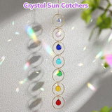 Thyle Healing Crystal Wind Chimes for Outside Window 7 Chakra Hanging Crystal Sun Catchers for Easter Indoor Outdoor Home Wall Decor Birthday Gifts(Classic Style)