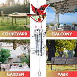 KY&BOSAM Cardinal Wind Chime for Outside Stained Glass Sympathy Wind Chimes Memorial Wind Chime for Loss of Loved One Mother Father Condolence Remembrance,Sympathy Gift Home Outdoor Garden Patio Decor