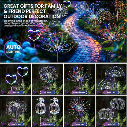 PEVOROS Garden Decor Solar Lights Outdoor,120LED Waterproof Colorful Solar Fairy Garden Lights for Outdoor Decoration,Yard, Patio, Porch,Flower Pot,Pathway,Christmas (6Pack)