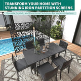 GarveeLife Decorative Metal Garden Fence Panels, Black Outdoor Scroll Design Border for Yard, Flower Bed, Patio & Pool, Rust-Proof & Easy Snap-Together Installation, Flower